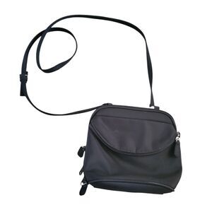 Q&A Black Nylon Crossbody Bag Purse